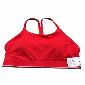 NWT Lululemon Flow Y Mid-Support Longline Bra *Logo B/C Cup (Lululemon Red) 12